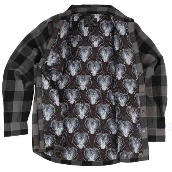 Sullen Art Collective Fang SCM5876 Long Sleeve Button Up Flannel Men`s Shacket - Picture 5 of 8